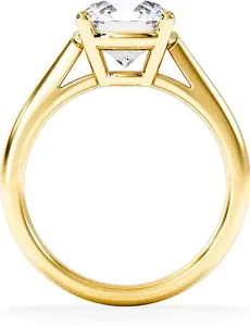 Elysia 3.00Ct Lab Diamond Round Cut Engagement Ring In 18K Yellow Gold G/Vs1