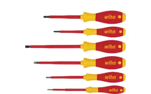 Wiha Phillips Slotted Screwdriver Set 6pcs VDE Electrician SoftFinish Grip 00833