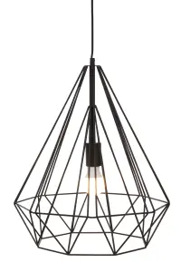 Interiors by Premier Wyra Black Conical Pendant light