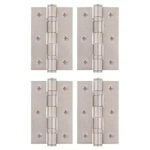 AFIT Satin Nickel Door Hinges - 3 Inch / 76mm  Internal Fire Door Hinges - 2 Pairs