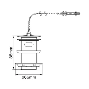 Flomasta Silver Brass Plug & chain Slotted Waste (Dia)46mm