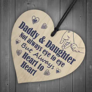 Red Ocean Daddy And Daughter Wooden Heart Gifts For Birthday Christmas Best Daddy Gift Ideas From Daughter