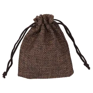 Neel Blue Set of 10pcs Burlap Gift Bag with Drawstring Small Candy Bags, Brown - 7x9cm