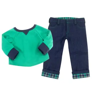 Sophia's by Teamson Kids Shirt, Jeans, and Penny Loafers Set for 18" Boy Dolls