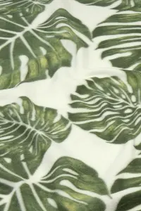 Tropical Leaf Print Polar Fleece Throw