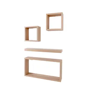 Recessed Wall Shelf, 4 Piece Wall Shelf Kit Oak