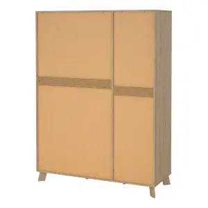 Ikast Wardrobe 3 Doors and 2 Drawers with Mirror in Jackson Hickory and White