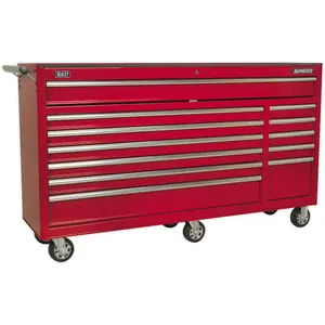 12 Drawer RED Portable Tool Chest Mobile Storage Box - 1680x465x1005mm