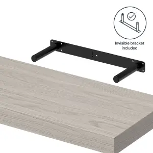 GoodHome Cusko Oak effect oak effect Rectangular Floating shelf (L)60cm x (D)23.5cm