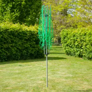 KCT Rotary Washing Line 4 Arm Outdoor Clothes Airer with Protective Cover and Ground Spike