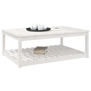 Berkfield Garden Table White 121x82.5x45 cm Solid Wood Pine