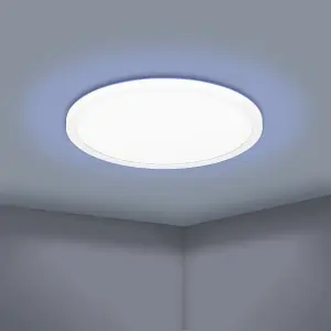 Eglo Rovito-Z Round White Plastic Smart Control Colour Changing LED Ceiling Light, (L) 29.5cm