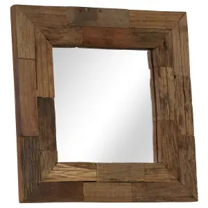 Berkfield Mirror Solid Reclaimed Wood 50x50 cm