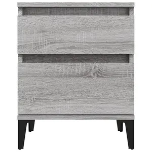 Berkfield Bedside Cabinets 2 pcs Grey Sonoma 40x35x50 cm