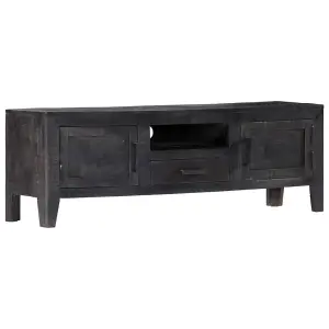 Berkfield TV Cabinet Black 118x30x40 cm Solid Mango Wood