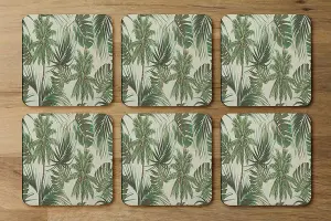 Tropical Leaves on Yellow (Coaster) / Default Title