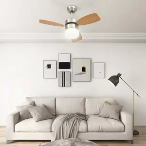 Burrell 76cm Ceiling Fan with LED Lights Brown