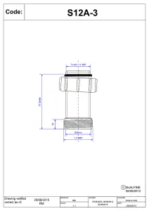 McAlpine S12A-3 1.25" BSP x 3" length Female x BSP Male Coupling