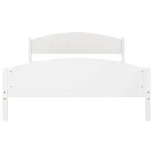 Berkfield Bed Frame White Solid Pine Wood 140x200 cm