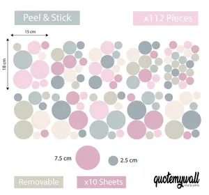 Pink Polka Dot Art Wall Stickers