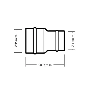 Plumbsure Solder ring Reducing Coupler (Dia)15mm x 15mm 10mm