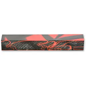 Shockwave Acrylic Pen Blank - Metallic Grey with Red