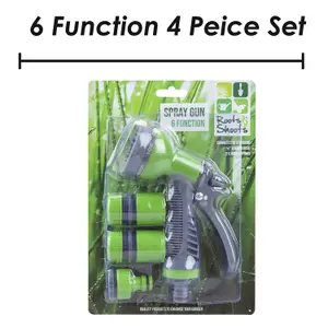 Hose Spray Gun 6 Function Hose Gardening Tools Accessories  13cm Green