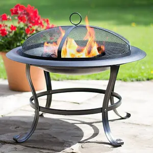 Boston Firepit - Steel - L75 x W75 x H56 cm - Black