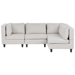 Corner Sofa UNSTAD Light Beige Fabric Left Hand