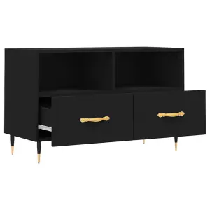 Berkfield TV Cabinet Black 80x36x50 cm Engineered Wood