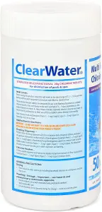 50 x 20g (1kg) Clearwater CH0019 4-in-1 Chlorine Tablets for Pools and Hot Tubs