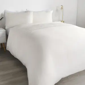 Filled Pinsonic Arches Panel Duvet Cover Bedding Set, Cream - Double