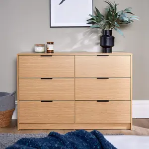 Home Source Phoenix Chest 6 Drawers Oak