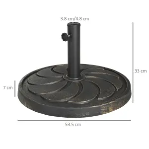 Outsunny 18kg Round Resin Garden Parasol Base for Poles of 38mm-48mm