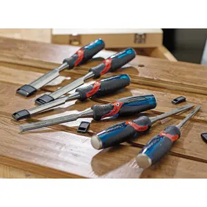 Draper Draper Expert Soft Grip 'Pound Thru' Bevel Edge Wood Chisel Set, 140mm (6 Piece) 70419