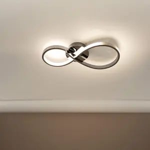 ValueLights Infinity LED Chrome 3 Way Swirl Bathroom Ceiling Light