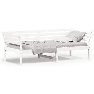 Berkfield Day Bed without Mattress White 100x200 cm Solid Wood Pine