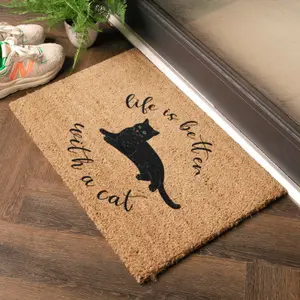 Life Is Better With A Cat Doormat (60 x 40cm)