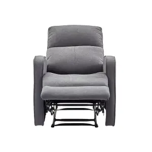 Manual Reclining Armchair in Dark Grey Fabric - Parma