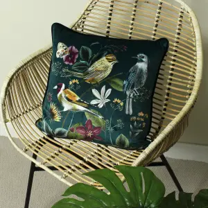 Evans Lichfield Midnight Garden Floral Rectangular Feather Rich Cushion