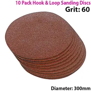 QTY 10 300mm 12 Inch Sanding Discs 60 Grit Orbit Sander Hook & Loop