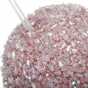 Beaded Ball Bauble (Set of 6) Pale Pink