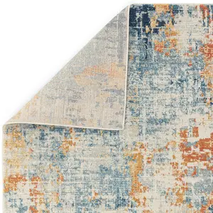 Blue Orange Modern Abstract 9mm Thick Stain-Resistant Rug For Bedroom, & Dining Room, Easy to Clean Rug-120cm X 170cm