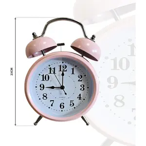 Quartz Movement / Crystal Alarm Tabletop Clock Pink