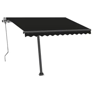 Berkfield Manual Retractable Awning with LED 350x250 cm Anthracite