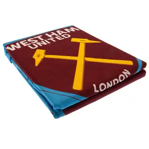 West Ham United FC Reversible Duvet Set Maroon/Blue/Yellow (Single)