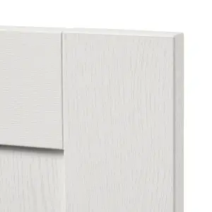 GoodHome Alpinia Matt ivory wood effect Shaker Tall appliance Cabinet door (W)600mm (H)723mm (T)18mm