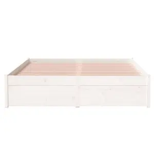 Berkfield Bed Frame White Solid Wood 120x200 cm