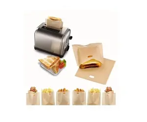 4 Reusable Toaster Bags Toastie Toast Pockets