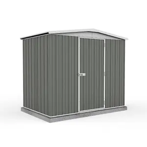 Absco 7.5ft x 5ft Metal Garden Storage Shed Apex Grey Outdoor Building Single Door